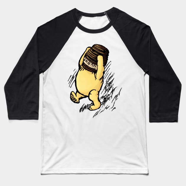 Winnie the Pooh stuck in a HUNNY pot Baseball T-Shirt by Boyanton Designs